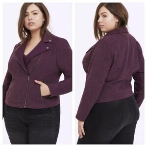 Size 4 Torrid plum colored moto jacket